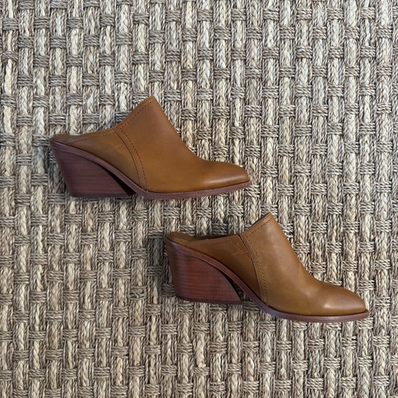 Frye Tan Leather Mules, Size 8 - Picture 2 of 6